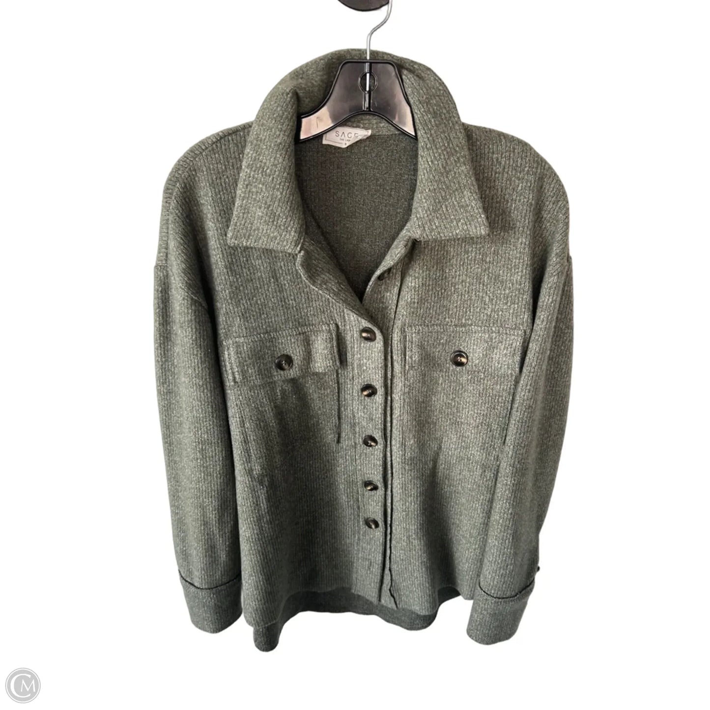 Jacket Shirt By Sage In Green, Size: S