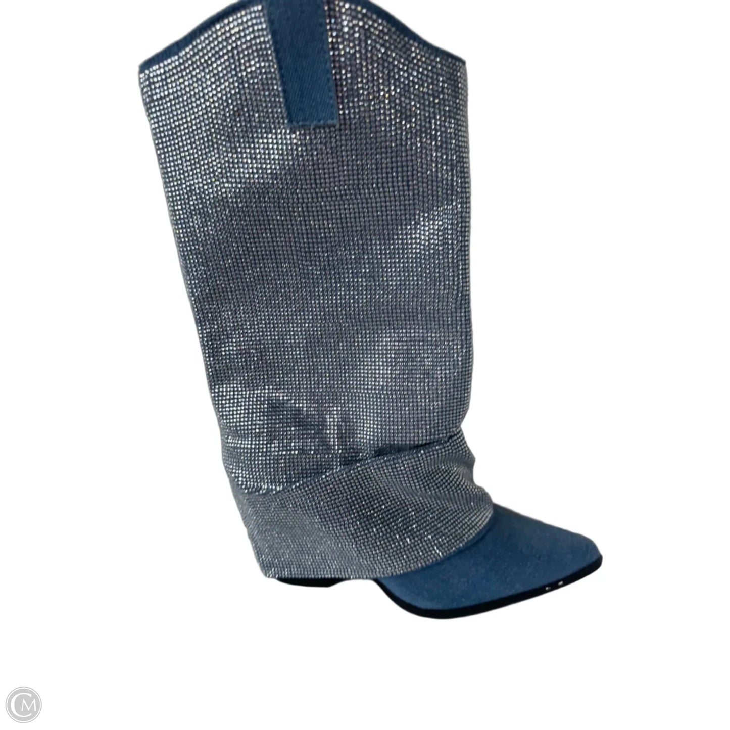 Boots Western By Liliana In Blue & Silver, Size: 7
