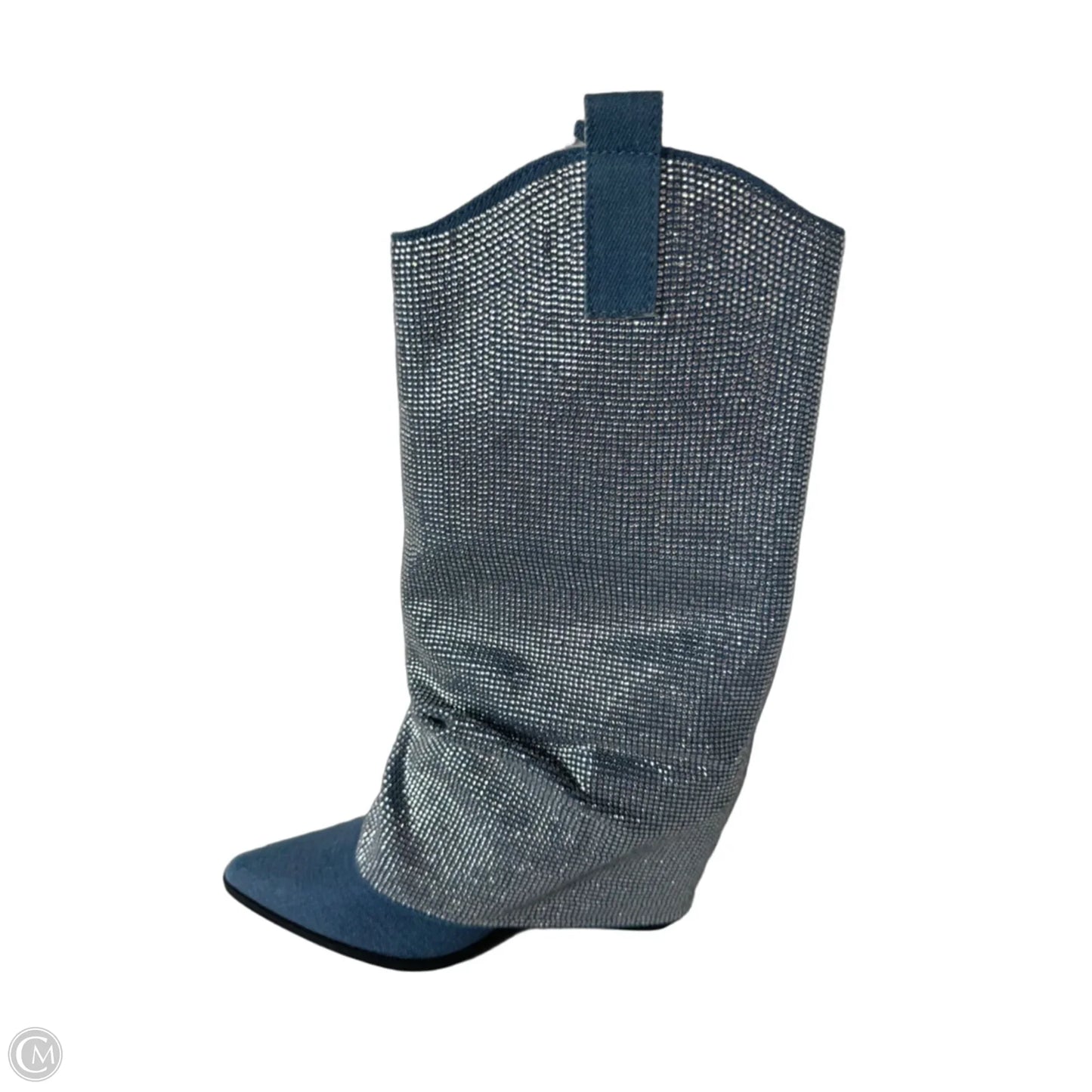 Boots Western By Liliana In Blue & Silver, Size: 7