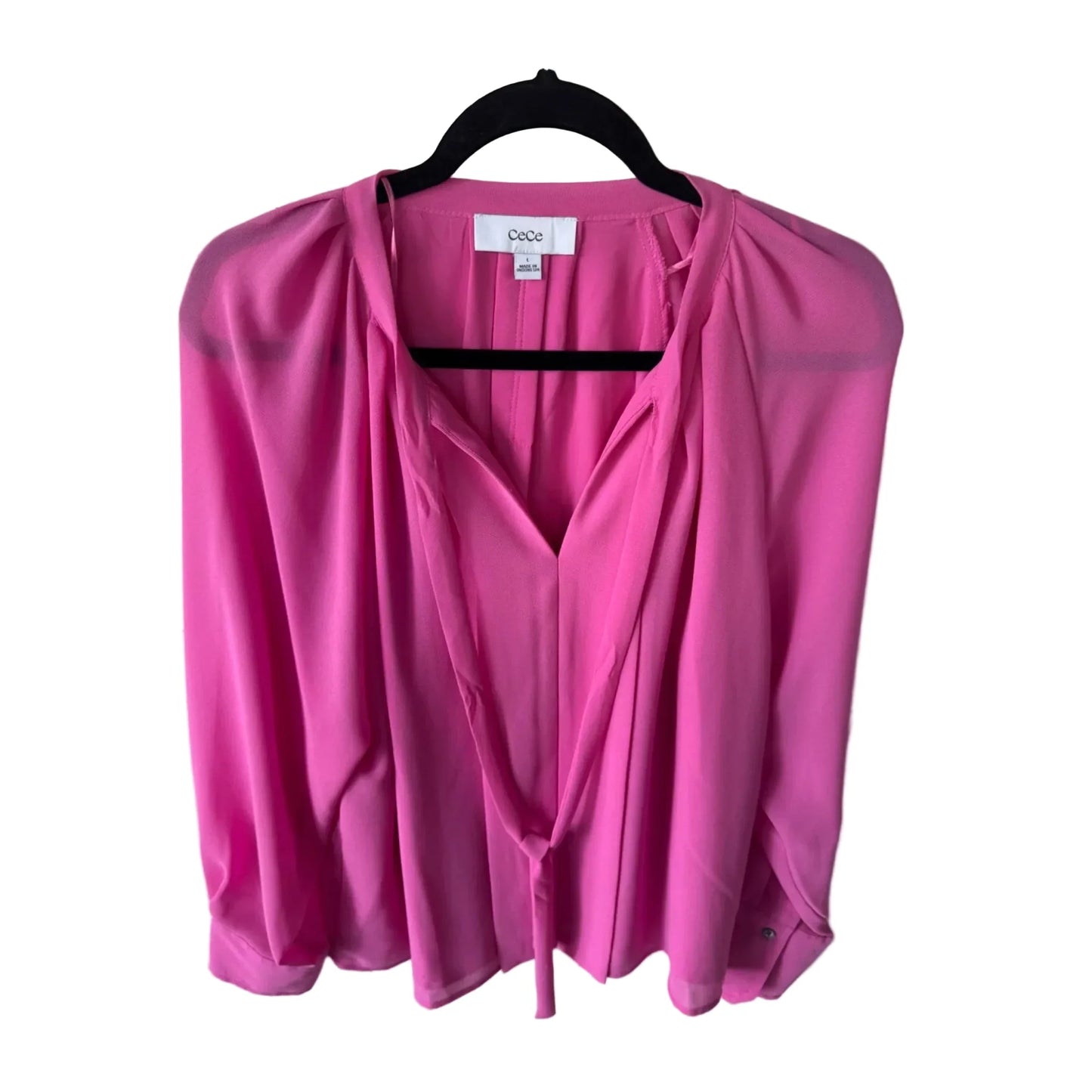 Top Long Sleeve By Cece In Pink, Size: L
