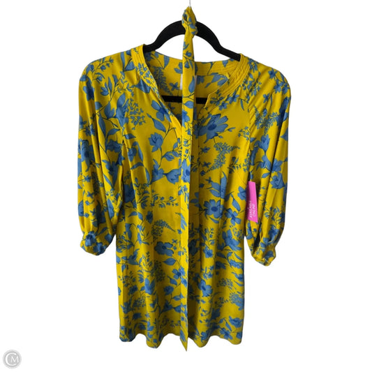 Dress Casual Short By Cabi In Blue & Yellow, Size: Xs