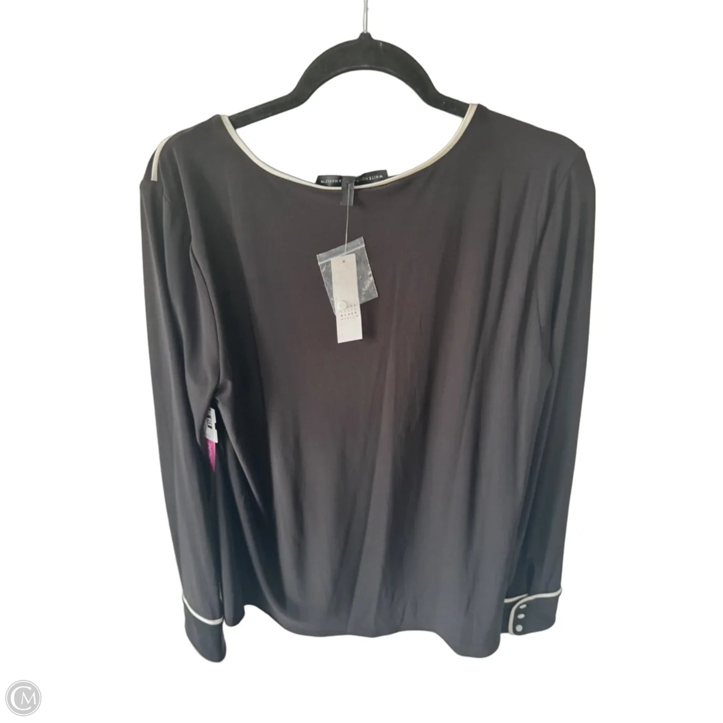 Top Long Sleeve By White House Black Market In Black & White, Size: L