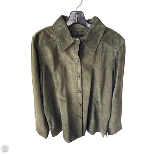 Coat Leather By Valerie Stevens In Green, Size: Xl