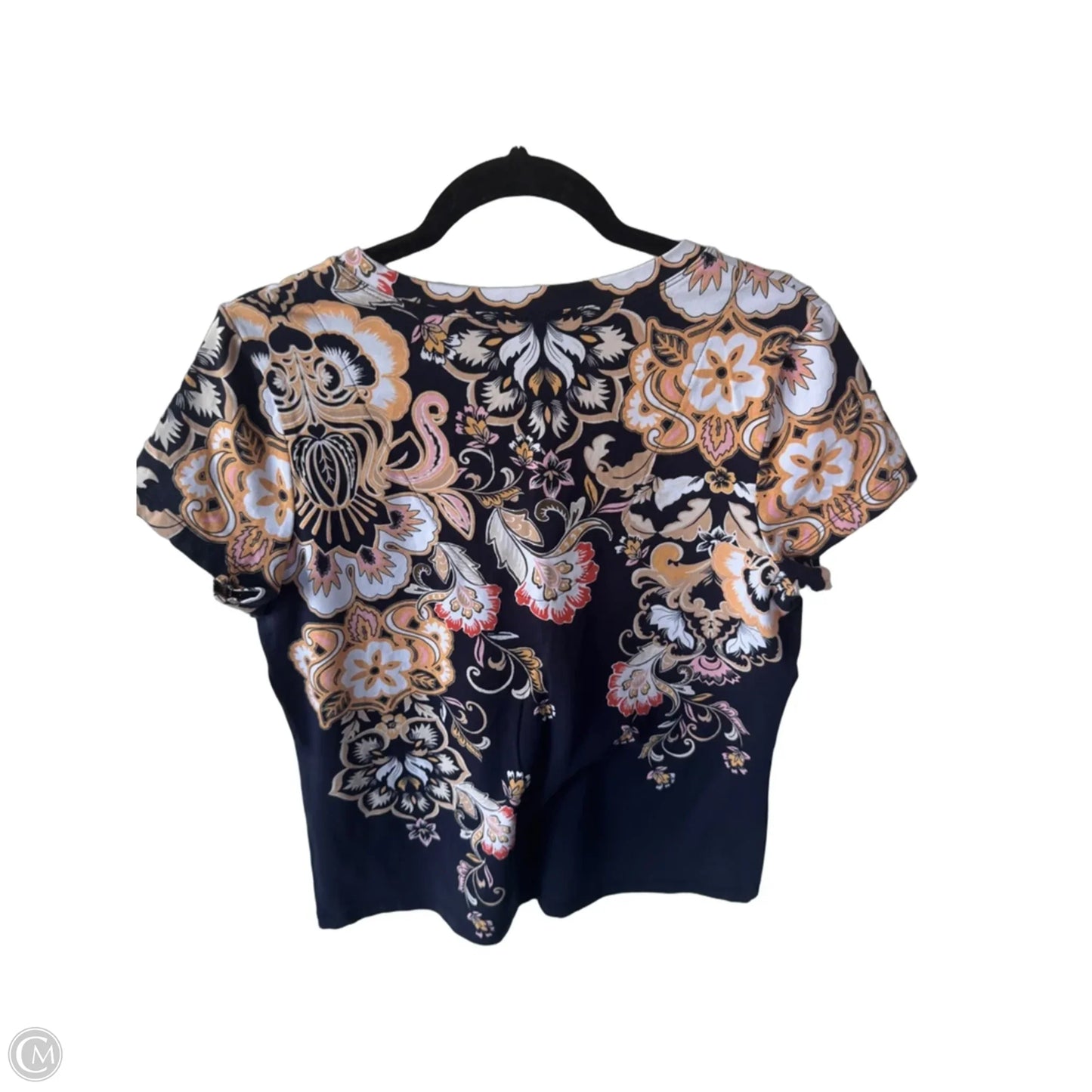 Top Short Sleeve By Chicos In Blue & Orange, Size: M