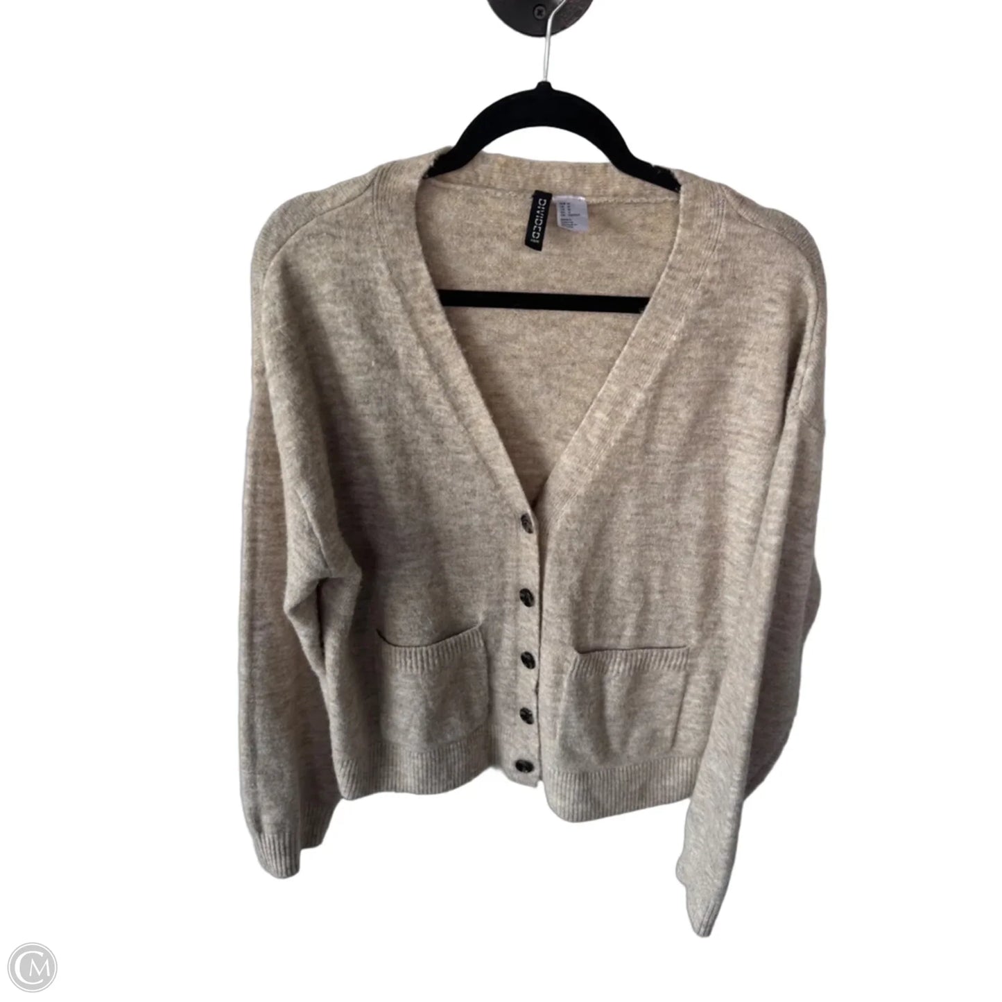 Sweater Cardigan By Divided In Tan, Size: M