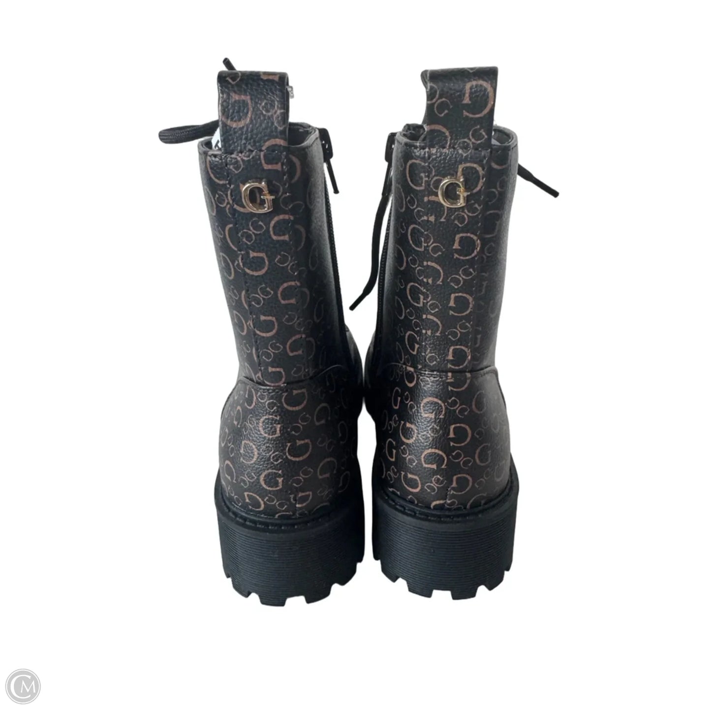 Boots Ankle Flats By Guess In Black & Brown, Size: 8