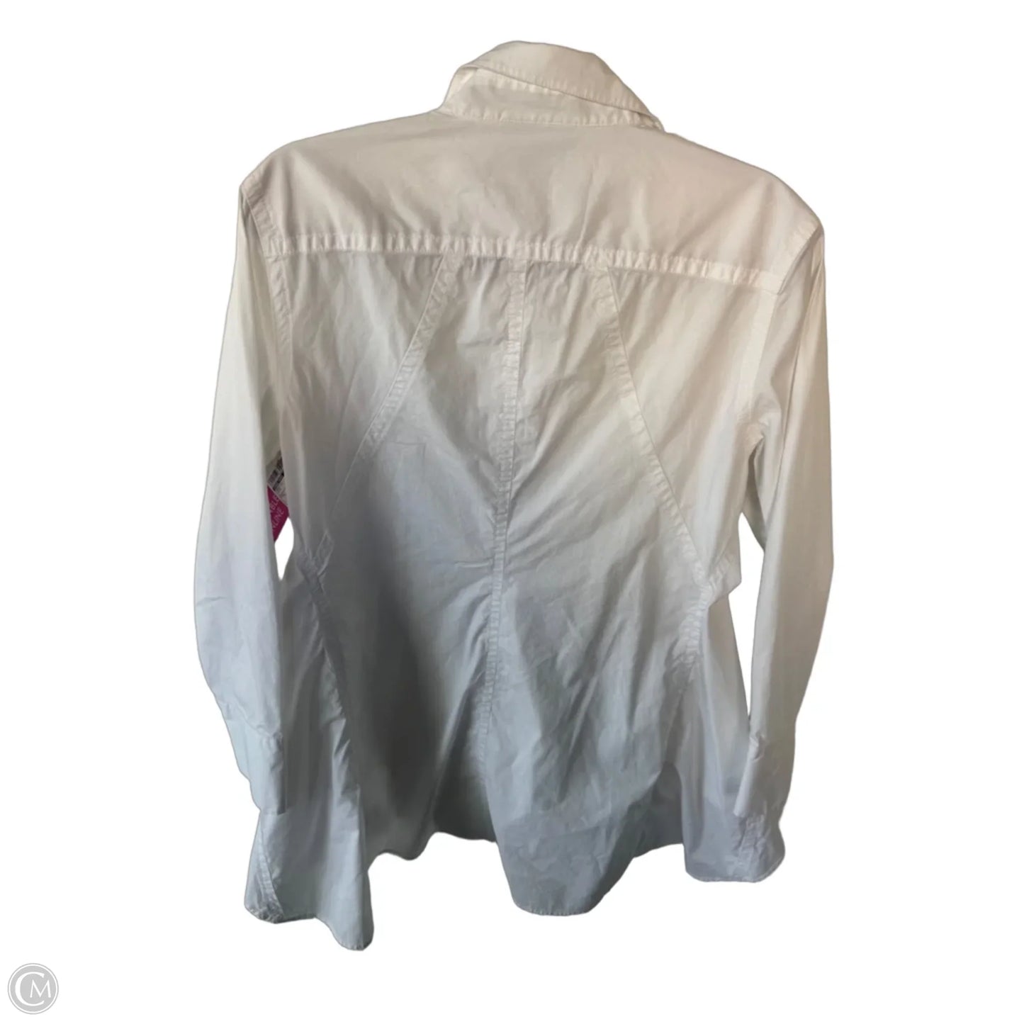Tunic Long Sleeve By Donna Karan In White, Size: L