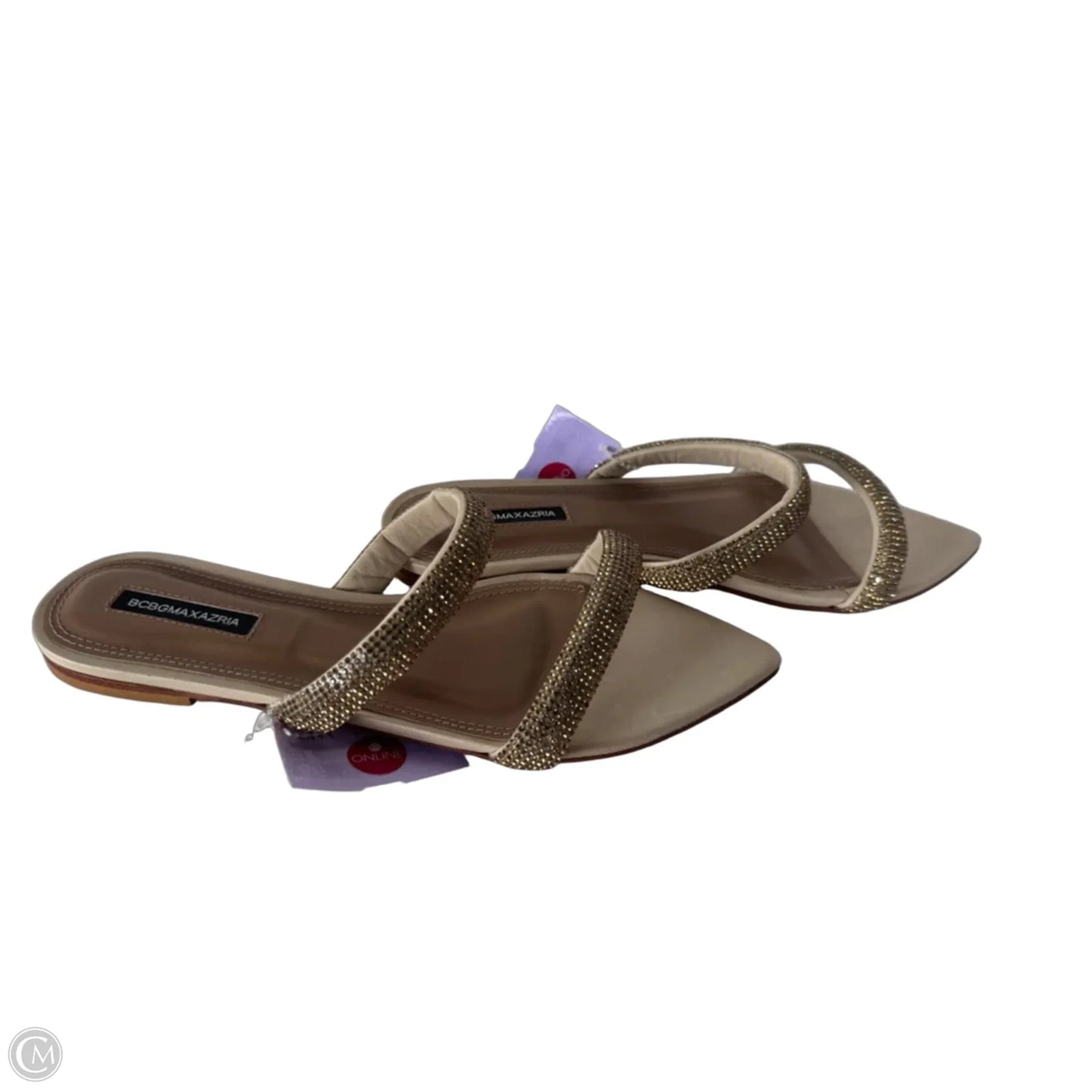 Sandals Flats By Bcbgmaxazria In Gold & Tan, Size: 8