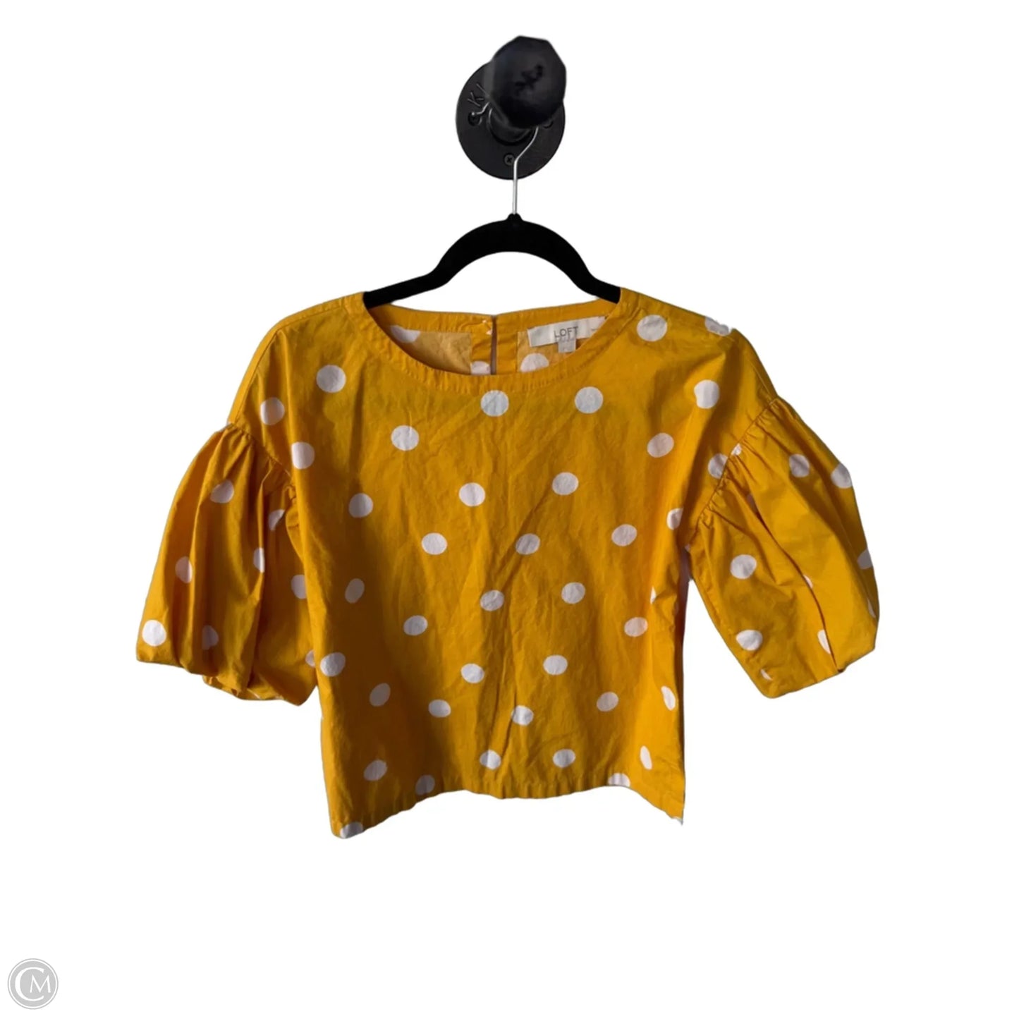 Top Short Sleeve By Loft In Yellow, Size: Xxsp