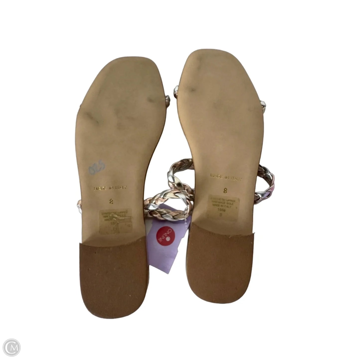Sandals Flats By Clothes Mentor In Gold, Size: 8