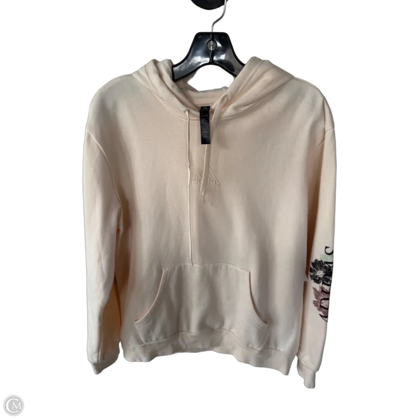 Sweatshirt Hoodie By Adidas In Cream, Size: L