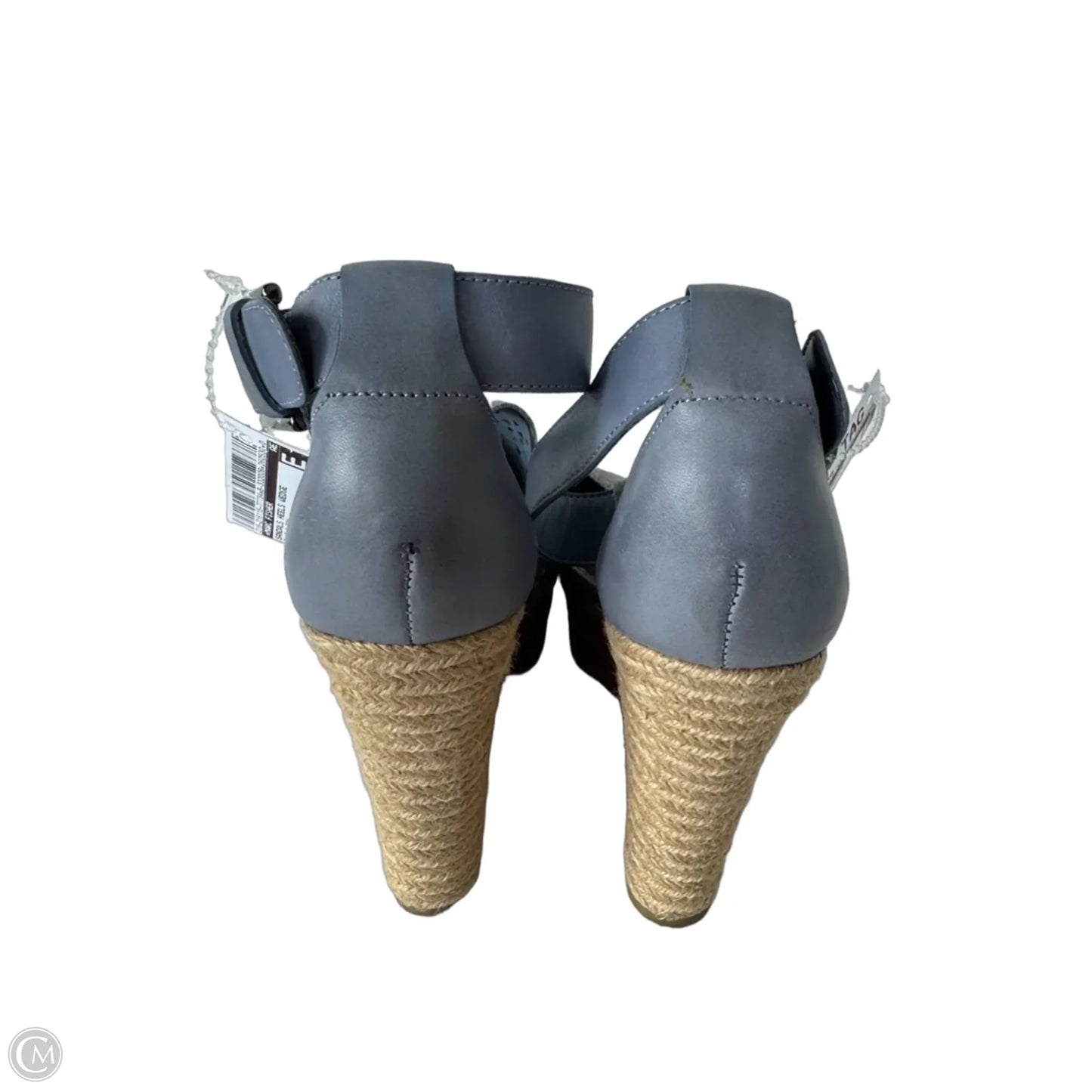 Sandals Heels Wedge By Marc Fisher In Blue & Tan, Size: 9