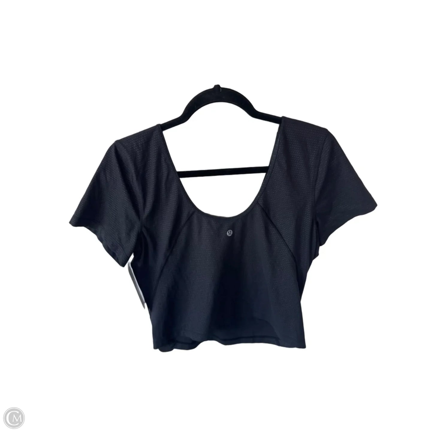 Athletic Top Short Sleeve By Lululemon In Black, Size: L