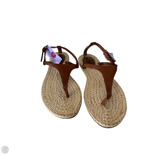 Sandals Flats By Mng In Brown, Size: 6.5