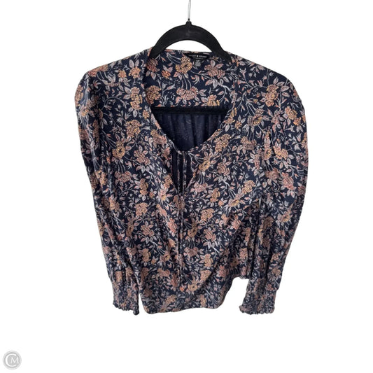 Top Long Sleeve By Lucky Brand In Blue & Orange, Size: S