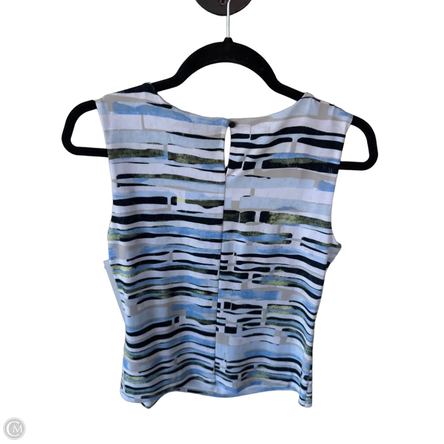 Top Sleeveless By Calvin Klein In Blue & White, Size: Sp