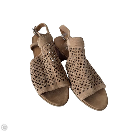 Sandals Heels Block By Franco Sarto In Tan, Size: 11