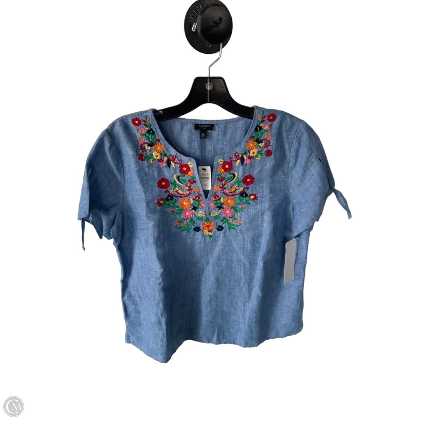 Top Short Sleeve By Talbots In Blue & Orange, Size: Mp