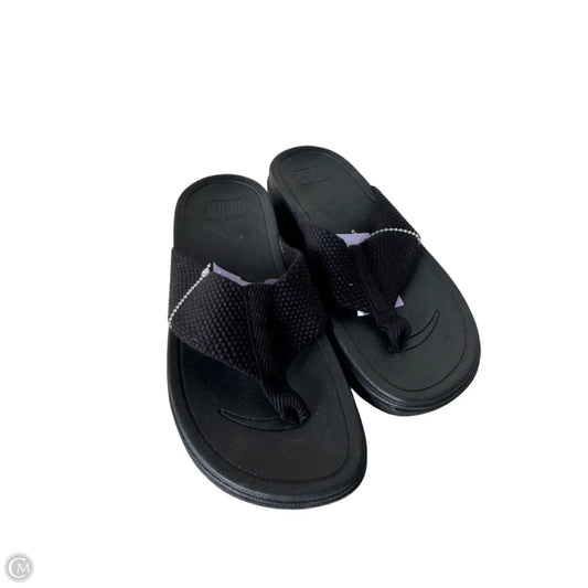 Sandals Flip Flops By Fitflop In Black, Size: 5