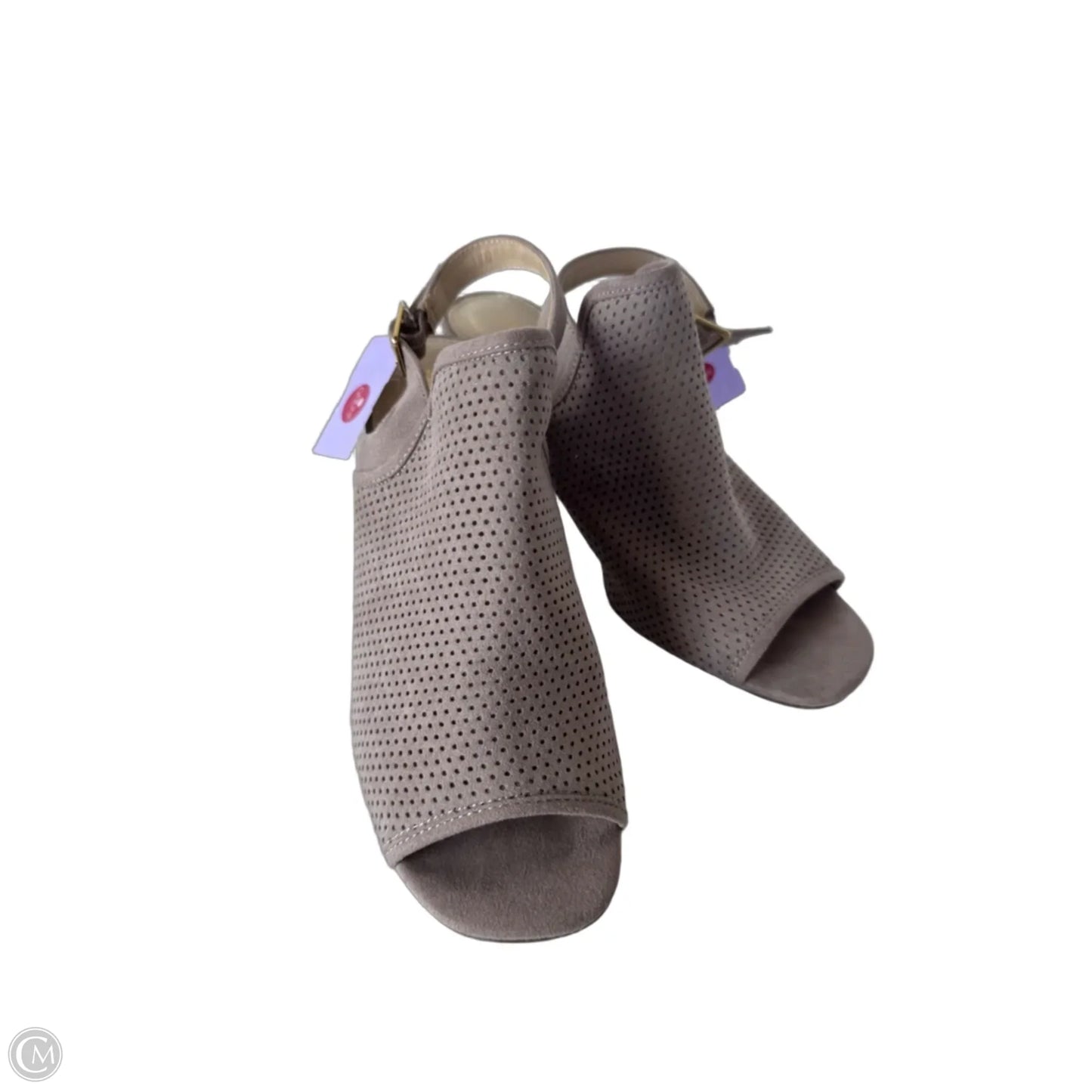 Sandals Heels Block By Liz Claiborne In Taupe, Size: 8