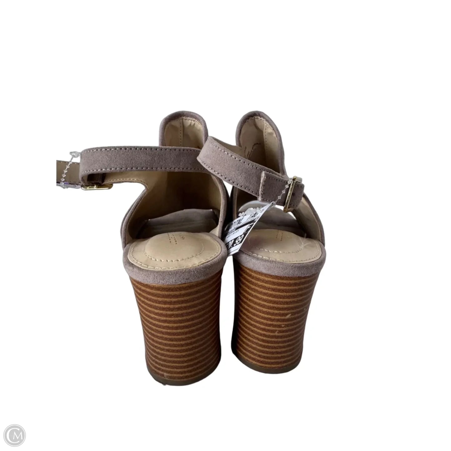 Sandals Heels Block By Liz Claiborne In Taupe, Size: 8