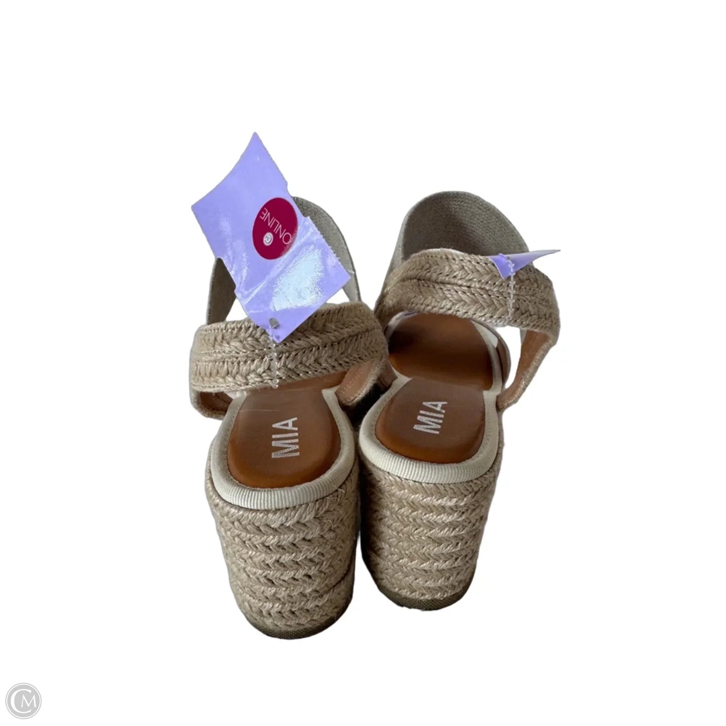 Sandals Heels Wedge By Mia In Tan, Size: 9