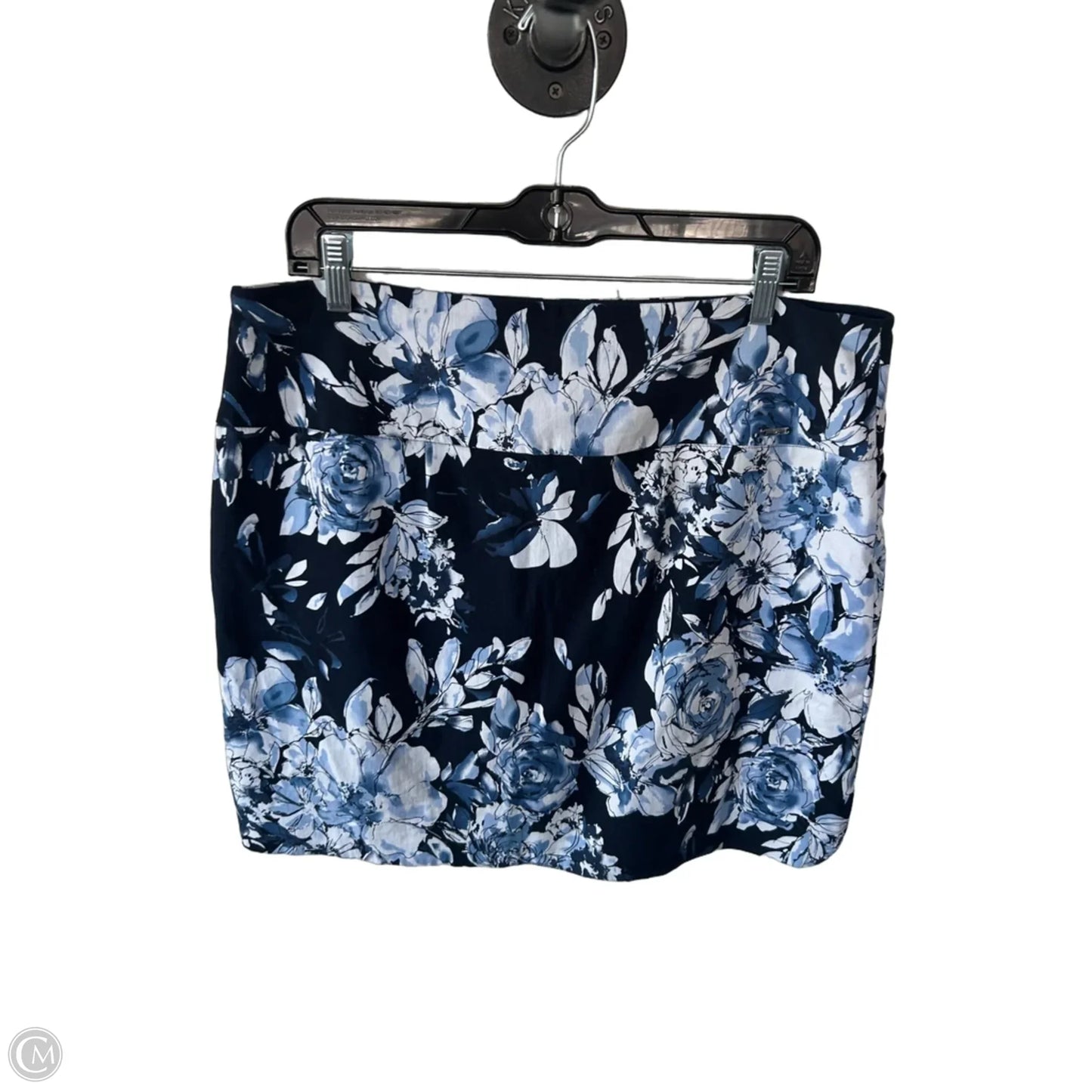 Skort By Sc & Co In Blue & White, Size: 16