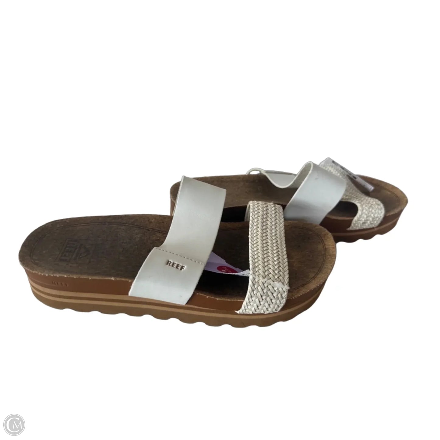 Sandals Flats By Reef In Tan & White, Size: 9