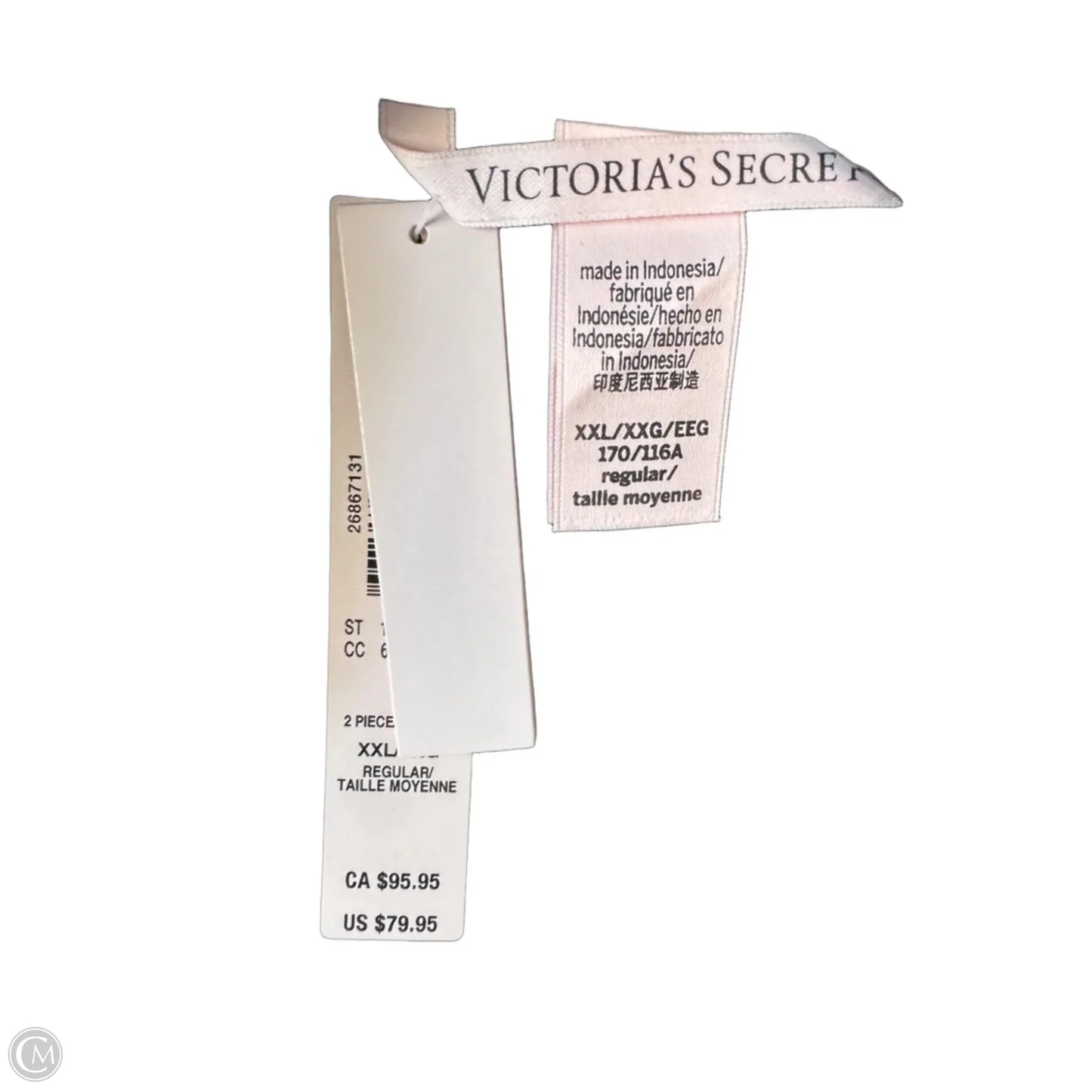 Pajamas 2pc By Victorias Secret In Black & White, Size: Xxl