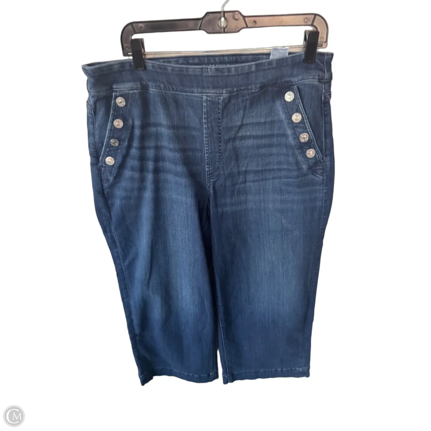 Jeans Wide Leg By Chicos In Blue Denim, Size: 14p