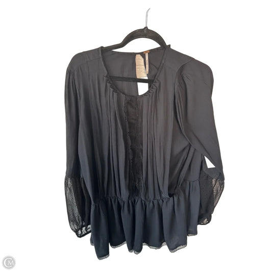 Top Long Sleeve By Free People In Black, Size: M