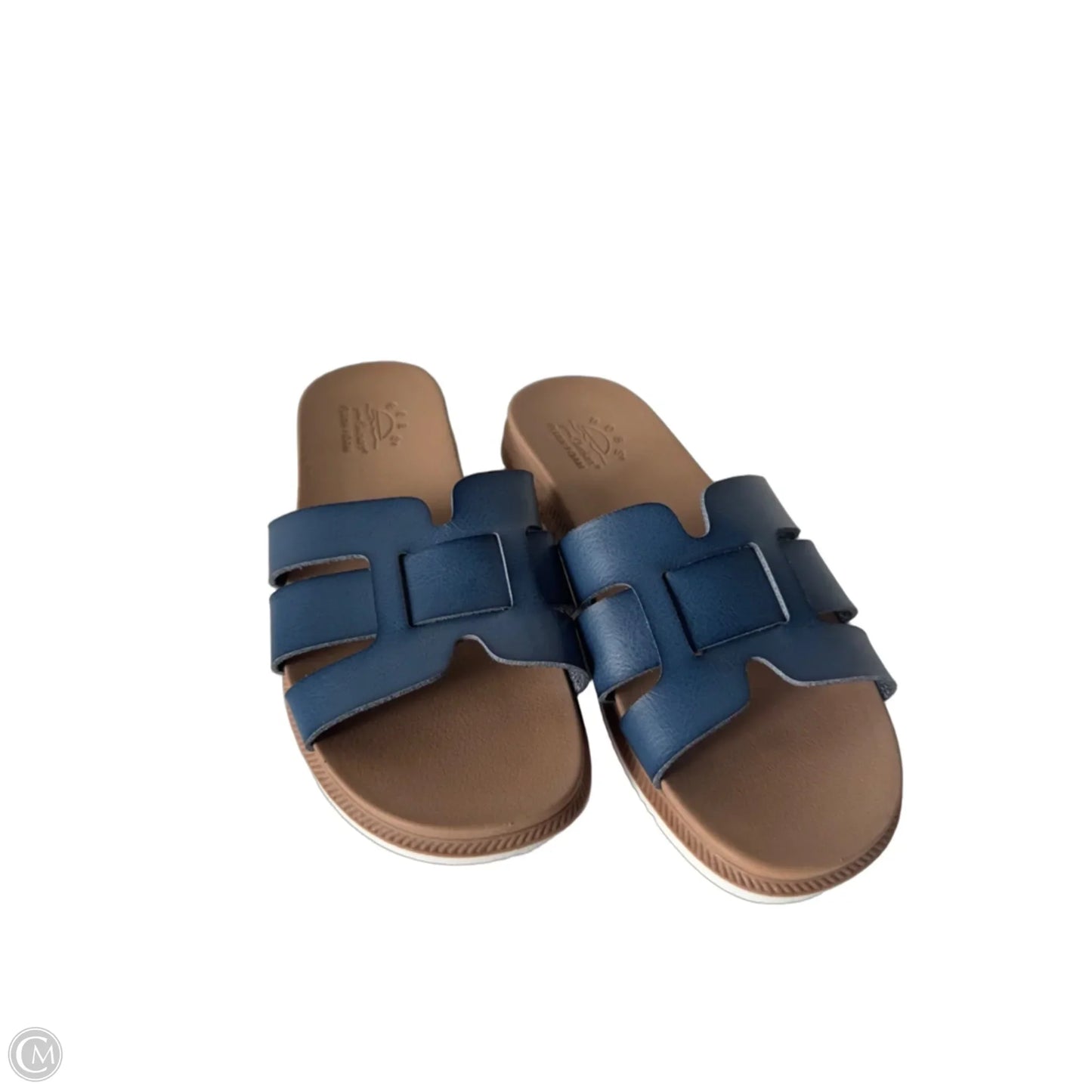 Sandals Flats By Bobs In Blue & Tan, Size: 6.5