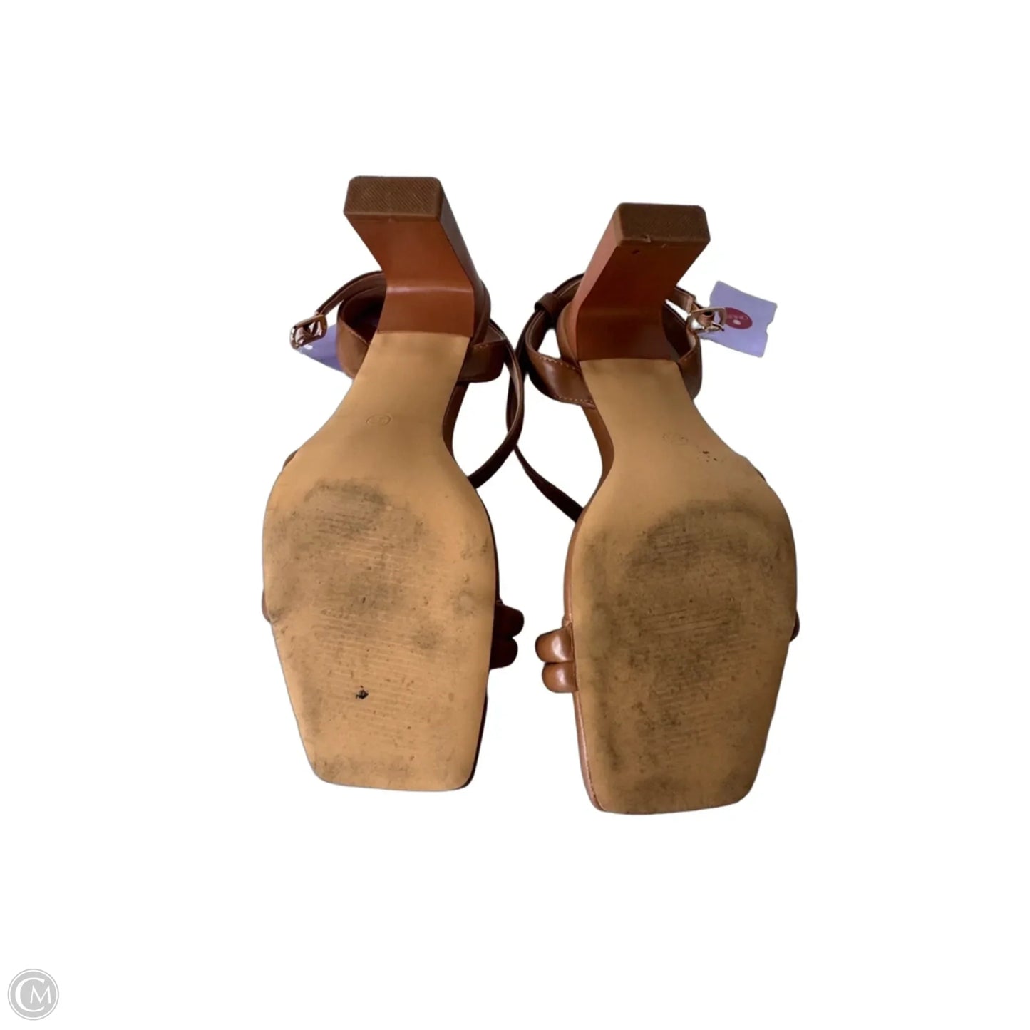 Sandals Heels Block By Clothes Mentor In Tan, Size: 8.5