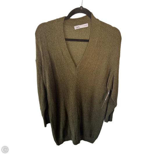 Dress Sweater By Zara In Green, Size: S