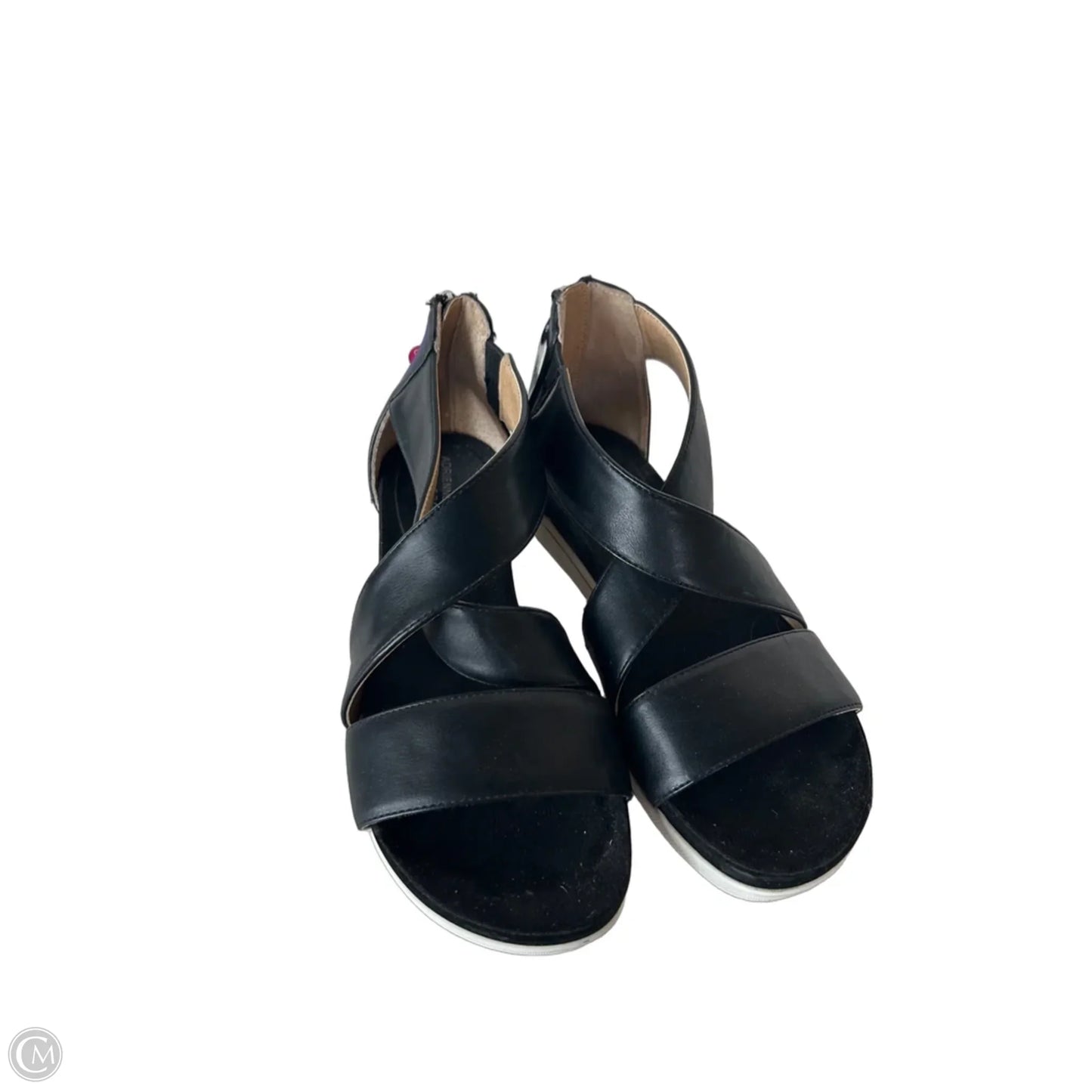 Sandals Flats By Adrienne Vittadini In Black, Size: 7.5