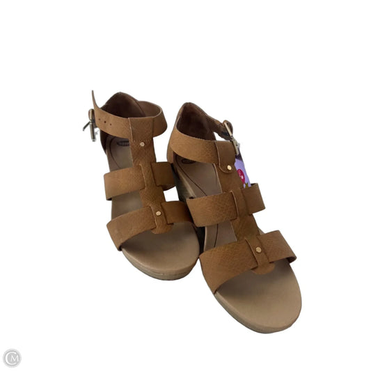 Sandals Heels Wedge By Dr Scholls In Tan, Size: 7.5
