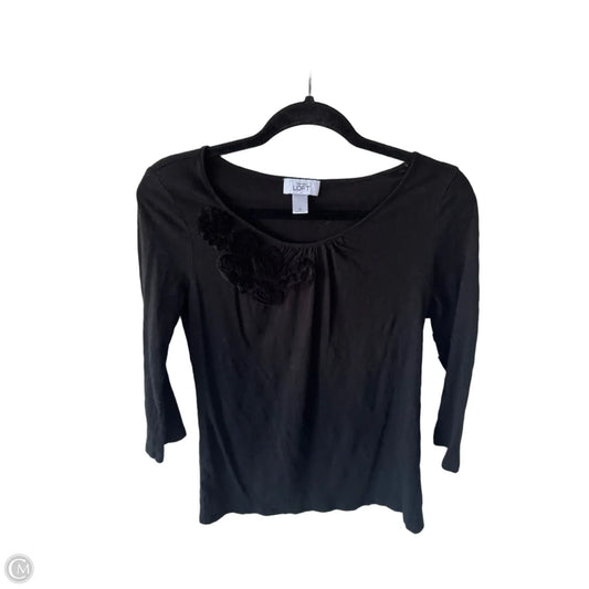 Top 3/4 Sleeve By Loft In Black, Size: Xs