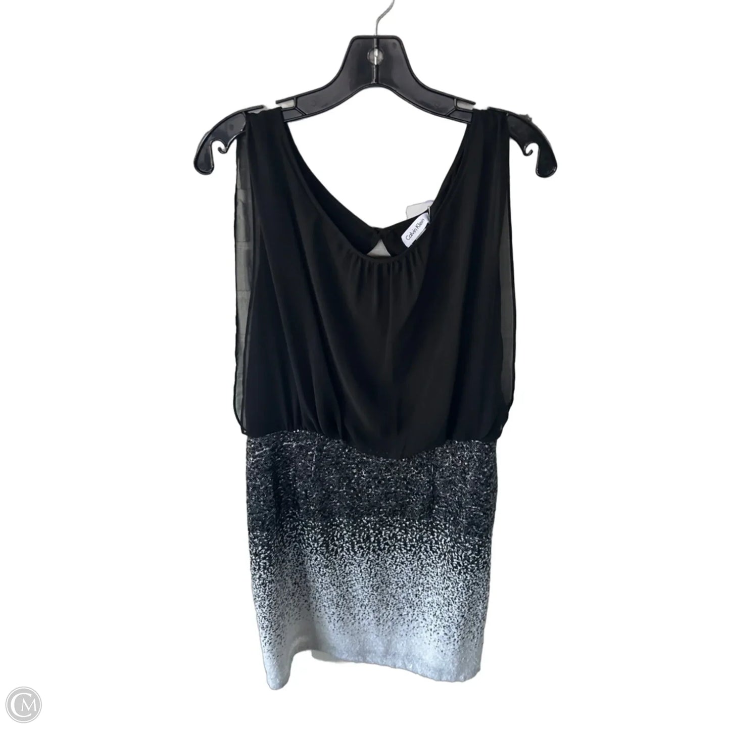 Dress Party Short By Calvin Klein In Black & White, Size: L