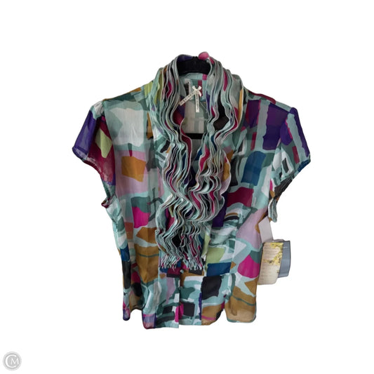 Top Short Sleeve By Lapis In Blue & Purple, Size: L