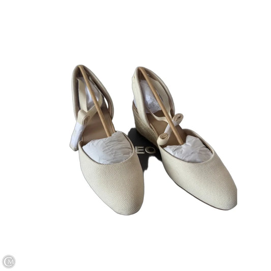 Shoes Heels Wedge By Abeo In Cream & Tan, Size: 9.5