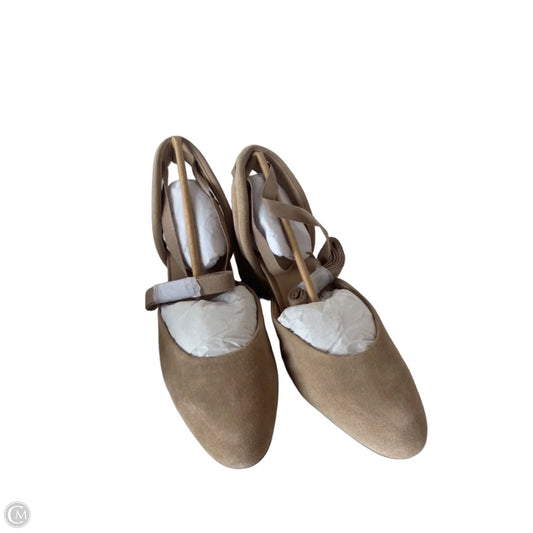 Shoes Heels Wedge By Abeo In Tan, Size: 9.5