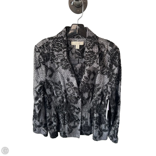 Blazer By Laura Ashley In Black & Silver, Size: Xl