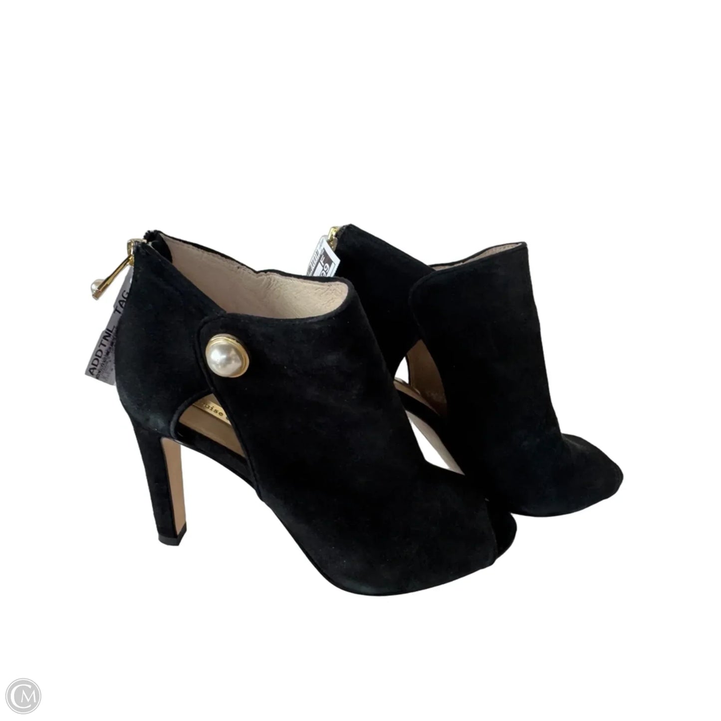 Sandals Heels Block By Louise Et Cie In Black & Gold, Size: 8.5