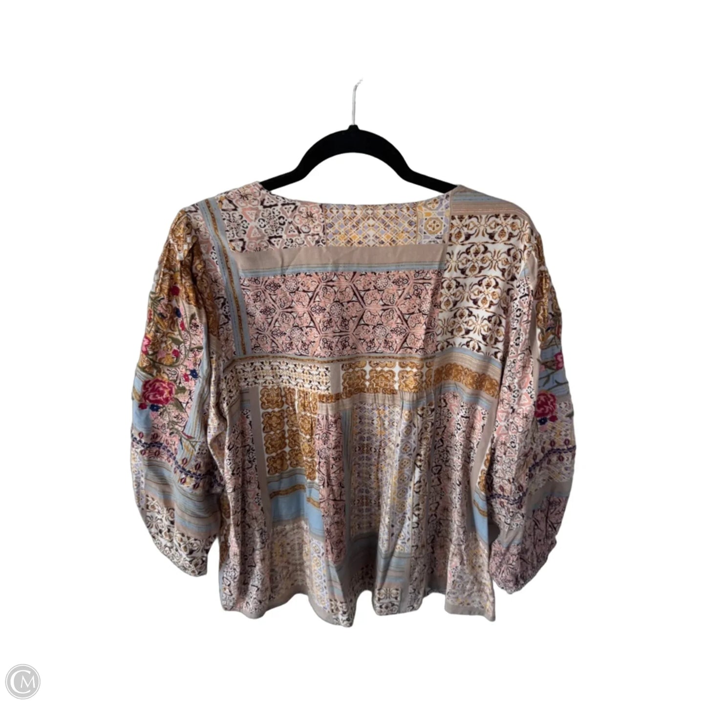 Top 3/4 Sleeve By Savanna Jane In Tan, Size: L