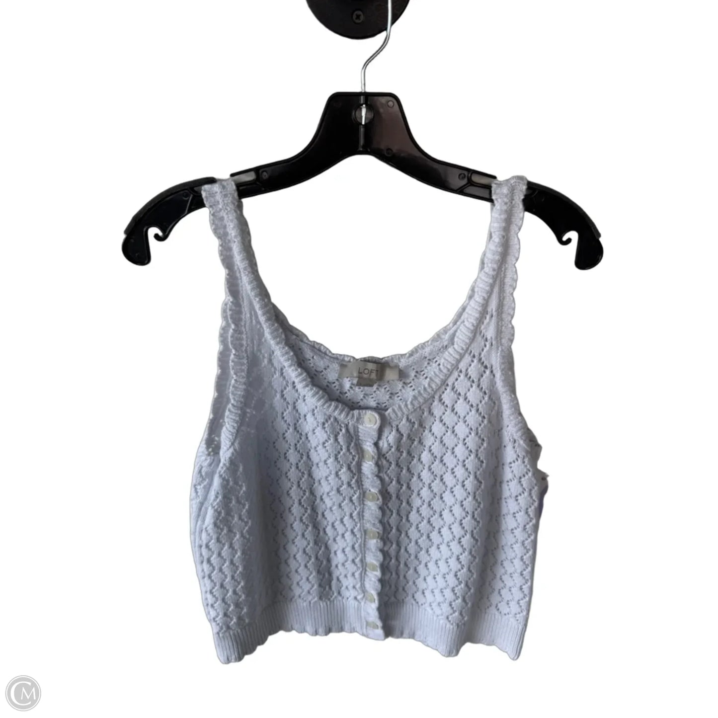Vest Sweater By Loft In White, Size: L