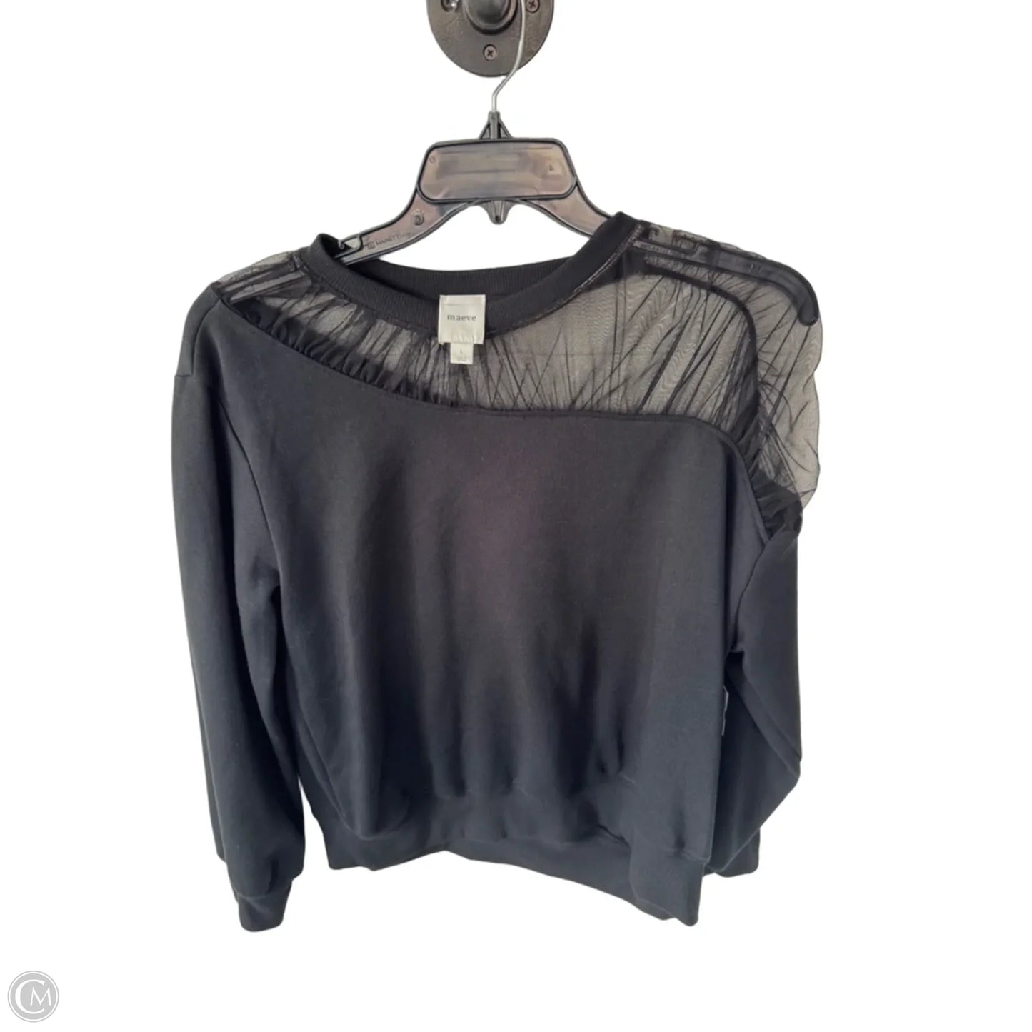 Sweatshirt Crewneck By Maeve In Black, Size: L