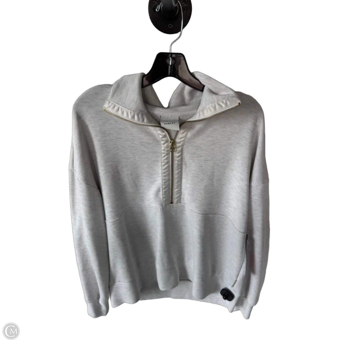 Sweatshirt Collar By Varley In Grey & White, Size: M