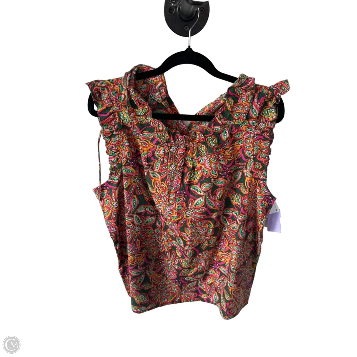 Top Short Sleeve By J. Crew In Green & Pink, Size: L