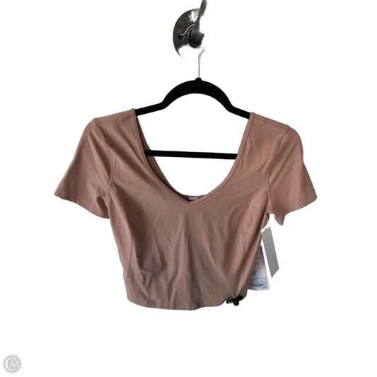 Athletic Top Short Sleeve By Lululemon In Tan, Size: S