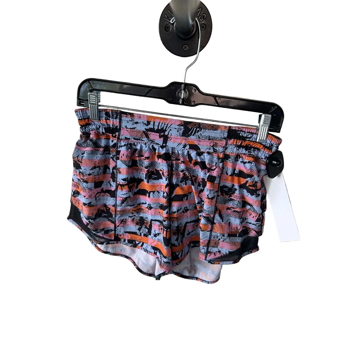 Athletic Shorts By Lululemon In Black & Orange, Size: 6L